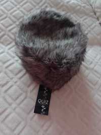 Ekskluzywna, futrzana czapka zimowa z Londynu, NOWA