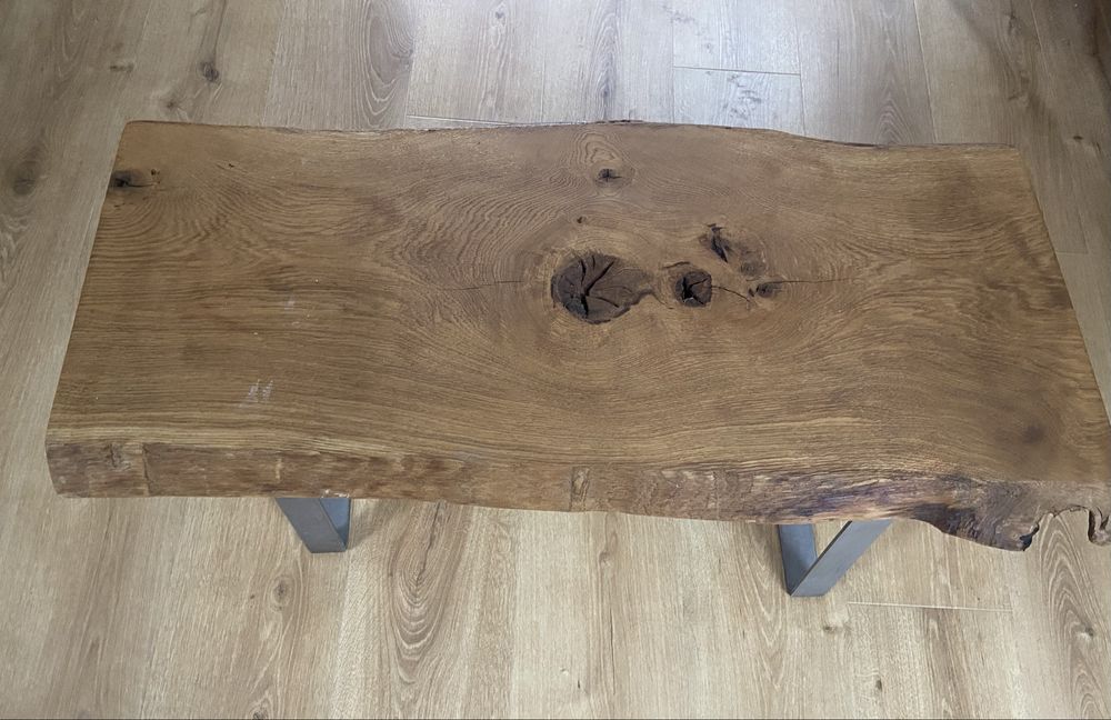 Stolik kawowy 102x45-50 cm , lite drewno debowe