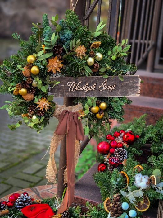 Wianek na drzwi/wianek naturalny/wianek świąteczny
