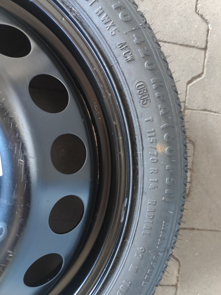 Koło Dojazdowe Dojazdówka 115/70 r16 Opel 4x100 et41 Wysyłka 25zł