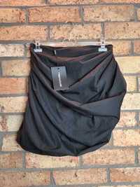 Czarna spódnica mini z marszczeniami, drapowana, 42 14 XL