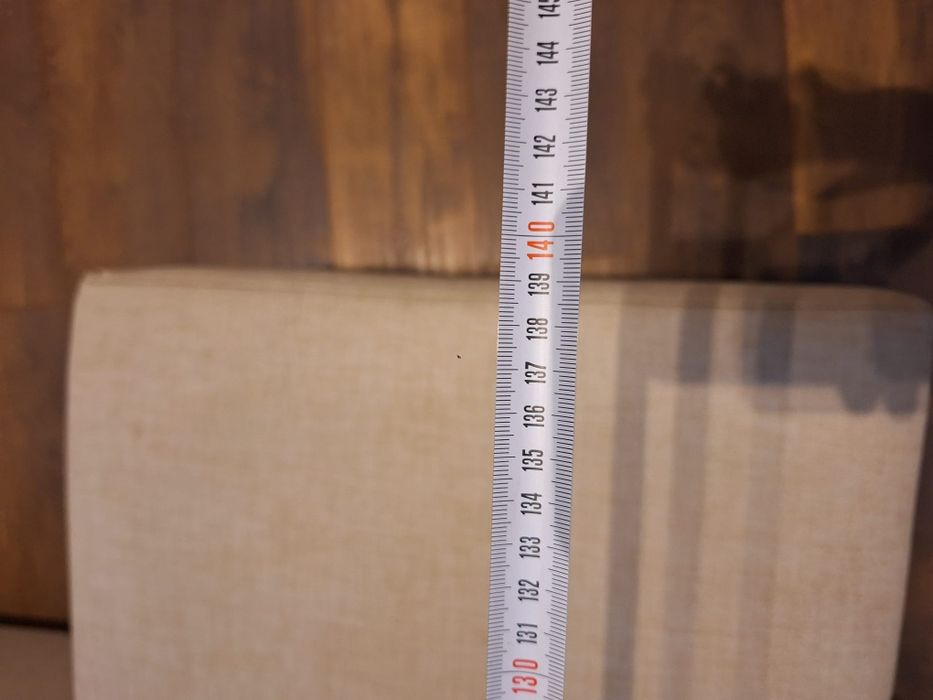 Narożnik rogówka kremowy len ekoskóra boczki 240x140