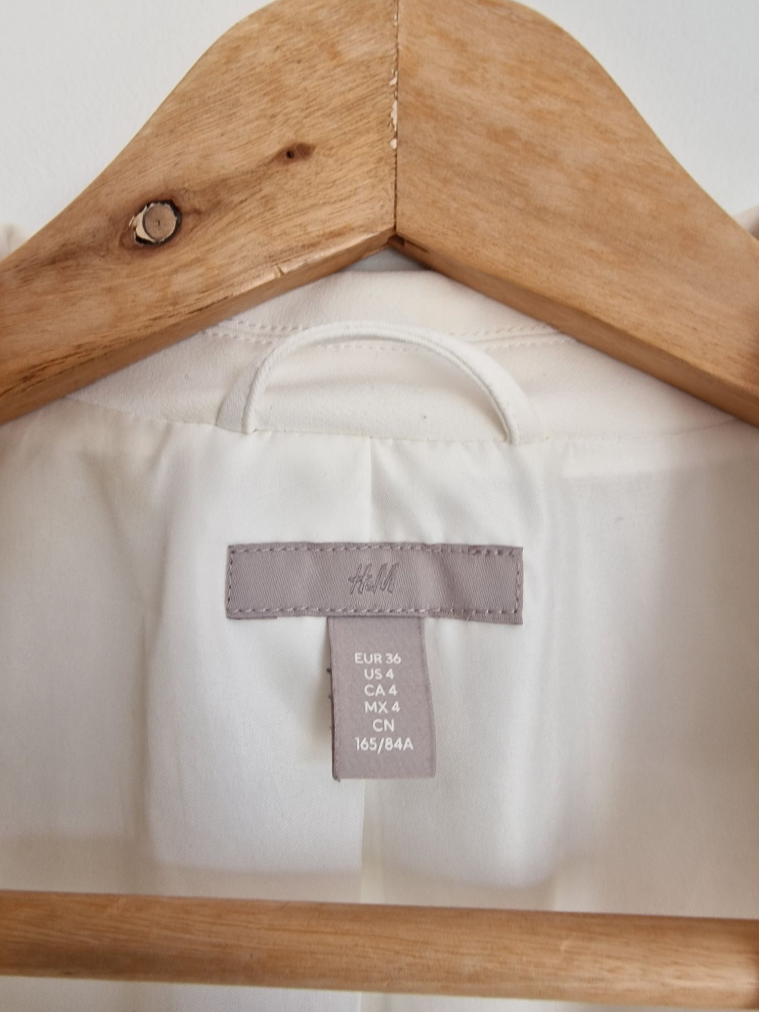 Marynarka biała H&M gładka elegancka