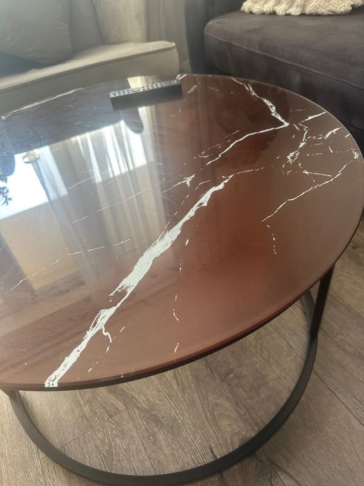 Stolik szkło imitacja marmuru