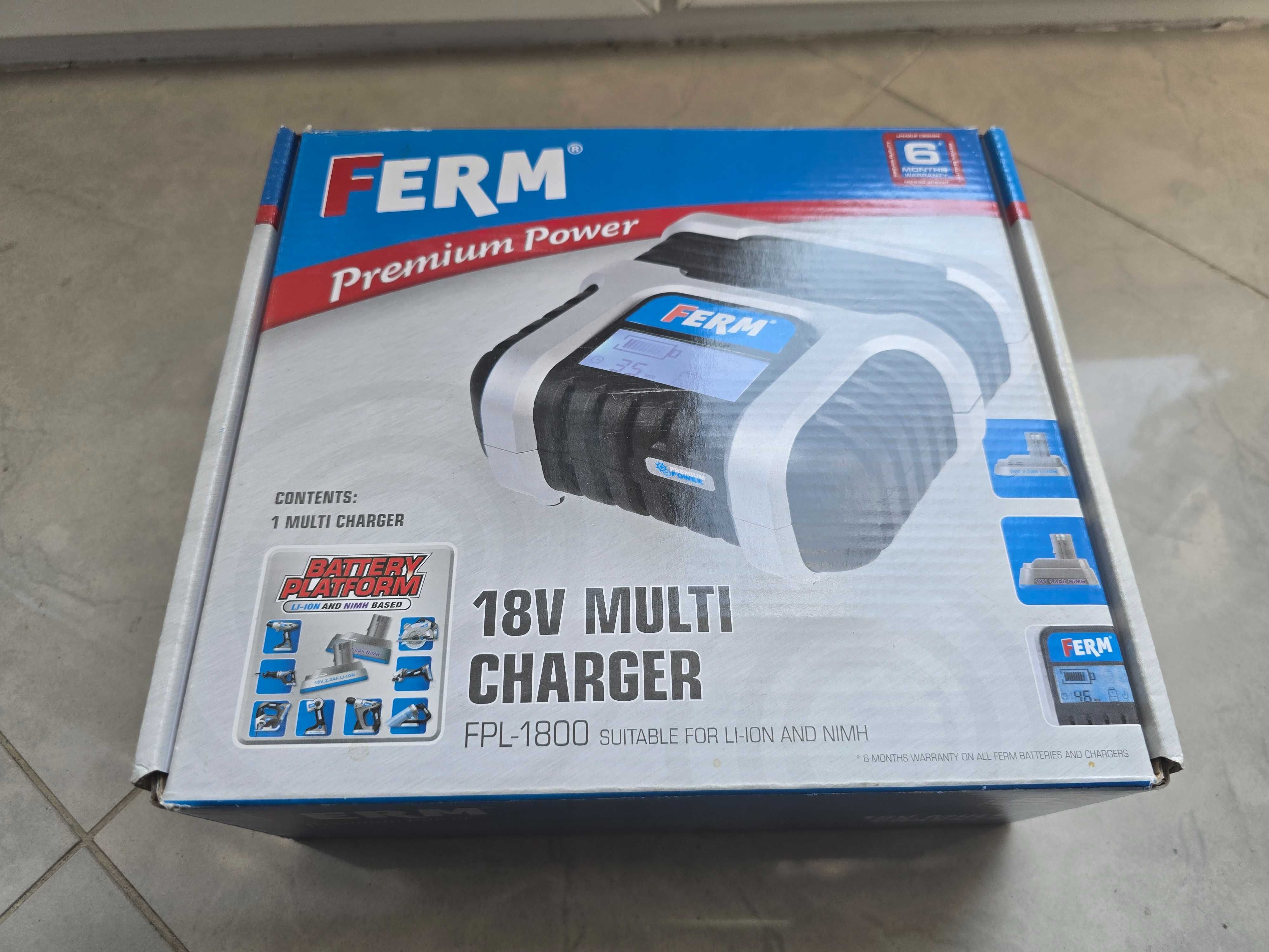 Ładowarka FPL-1800 do elektronarzędzi Ferm. Akumulatory Li-ion i Nimh.