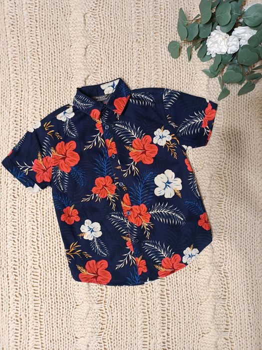 116 Primark koszula hawajska kwiaty orchidea liście