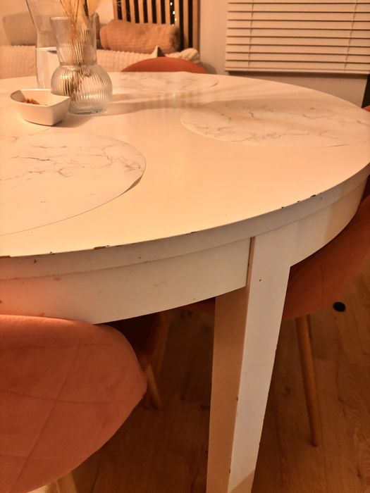 Stół bjursta + 4 krzesla welurowe