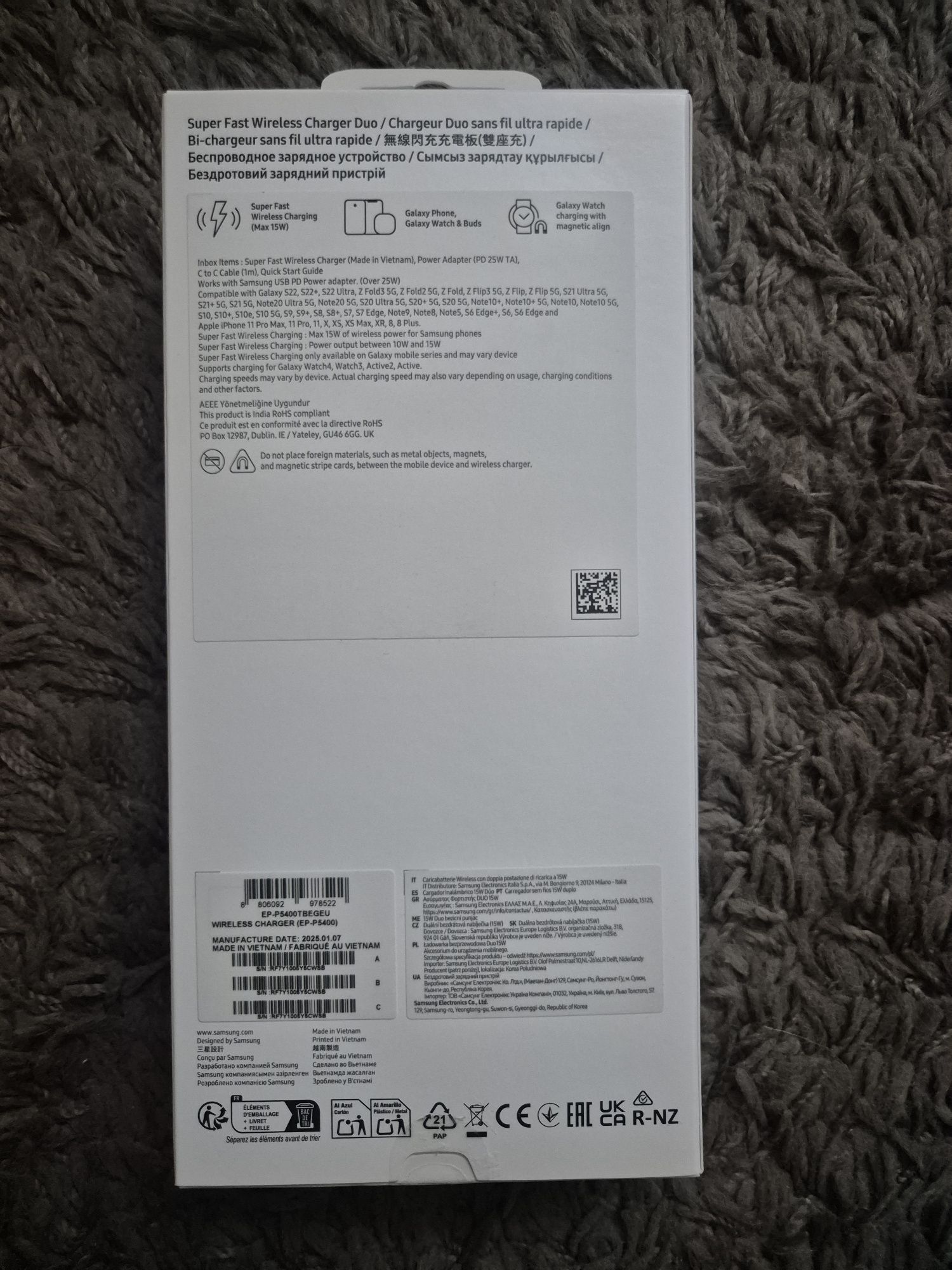 Carregador samsung duo.