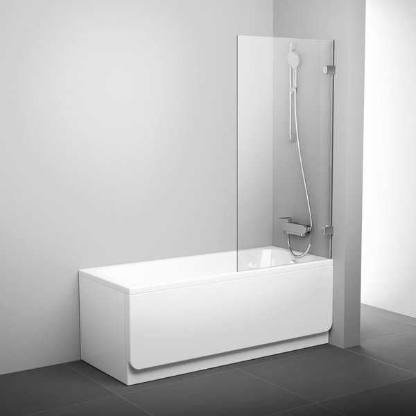 Parawan prysznicowy - Ścianka wannowa 150x80 cm nowa chrom transparent