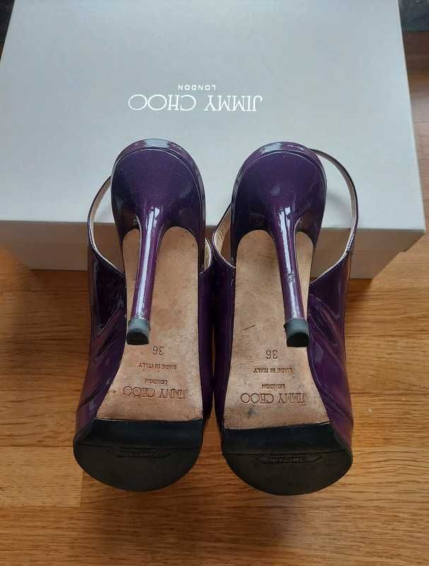 Jimmy Choo fioletowe skorzane czolenka 36