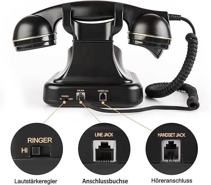 Retro klasyczny telefon stacjonarny przewodowy do domu biura hotelu