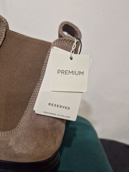NOwE buty Reserved skórzane roz,43 za kostkę botki,sztyblety