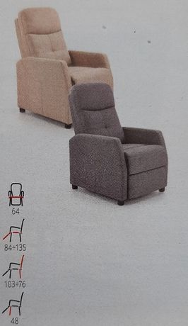 Fotel felipe relaks, z funkcją rozkładania, wypoczynkowy małe gabaryty