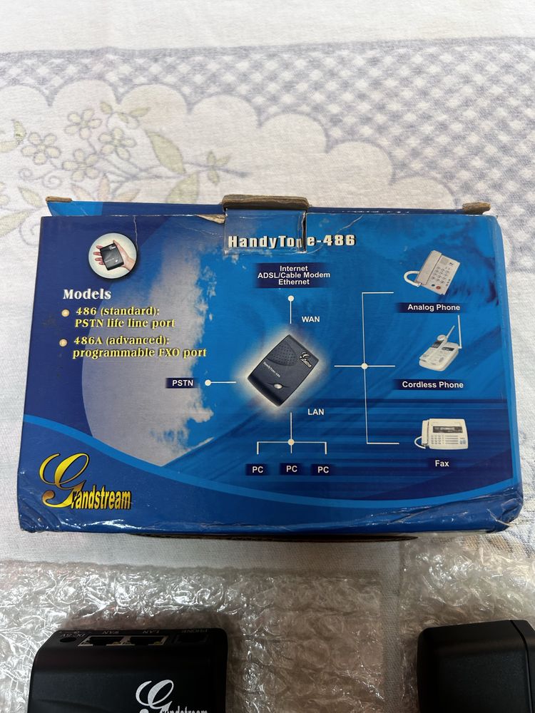 Adaptador VoIP analógico Grandstream HandyTone 486 2FXS (plugue UE)