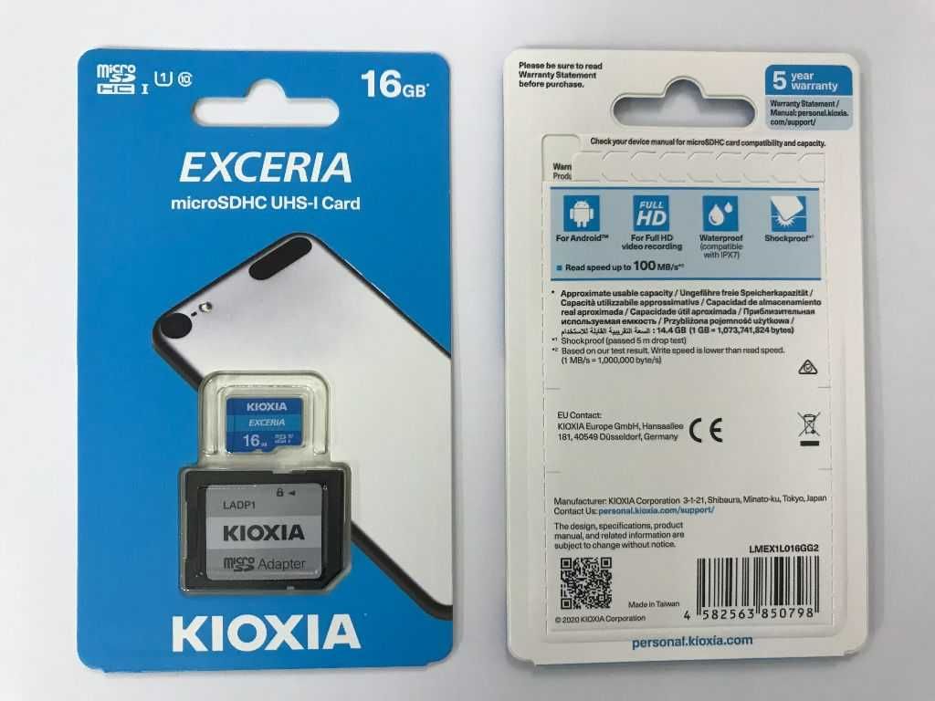 Karta 16GB microSDHC Exceria 100MB/s C10 UHS-I U1 + Adapter Nowa