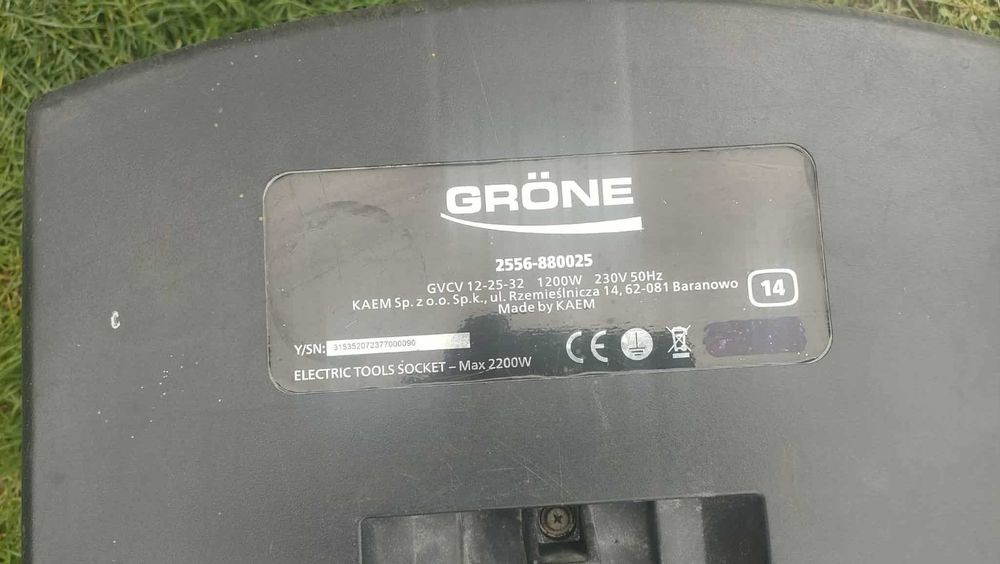 Odkurzacz Przemysłowy 1200 W 250 mbar GRONE GVCV 12-25-32