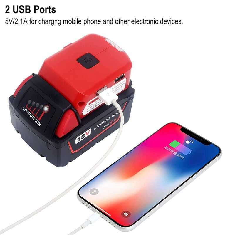 Usb адаптер Milwaukee, ліхтарик, DC 12V Вихід переходник аккумулятора