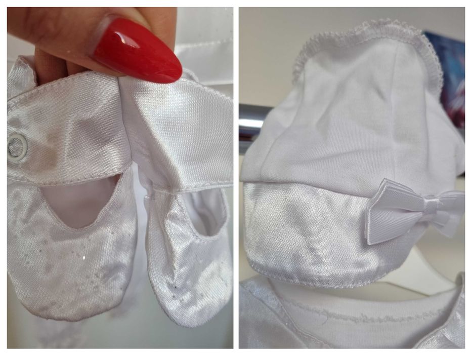 Komplet na chrzest dla dziewczynki rozmiar 62-68