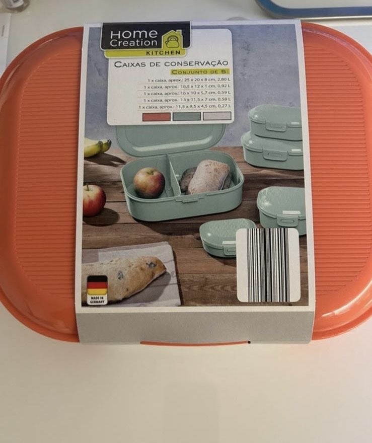Conjunto de 5 tupperwares