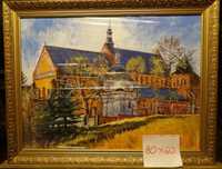 kościół św Jakuba w Sandomierzu obraz w ramie olej na płótnie 80x60