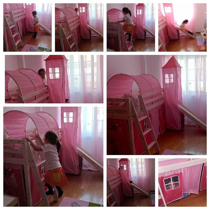 Cama princesa com escorrega