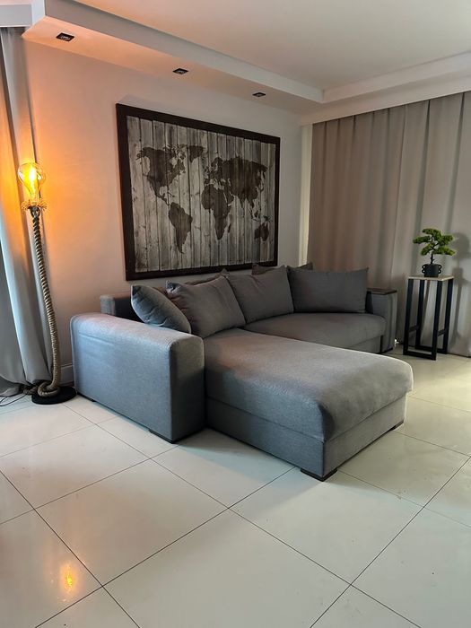 Dowoz transport Szary duży Wygodny Narożnik sofa kanapa lozko