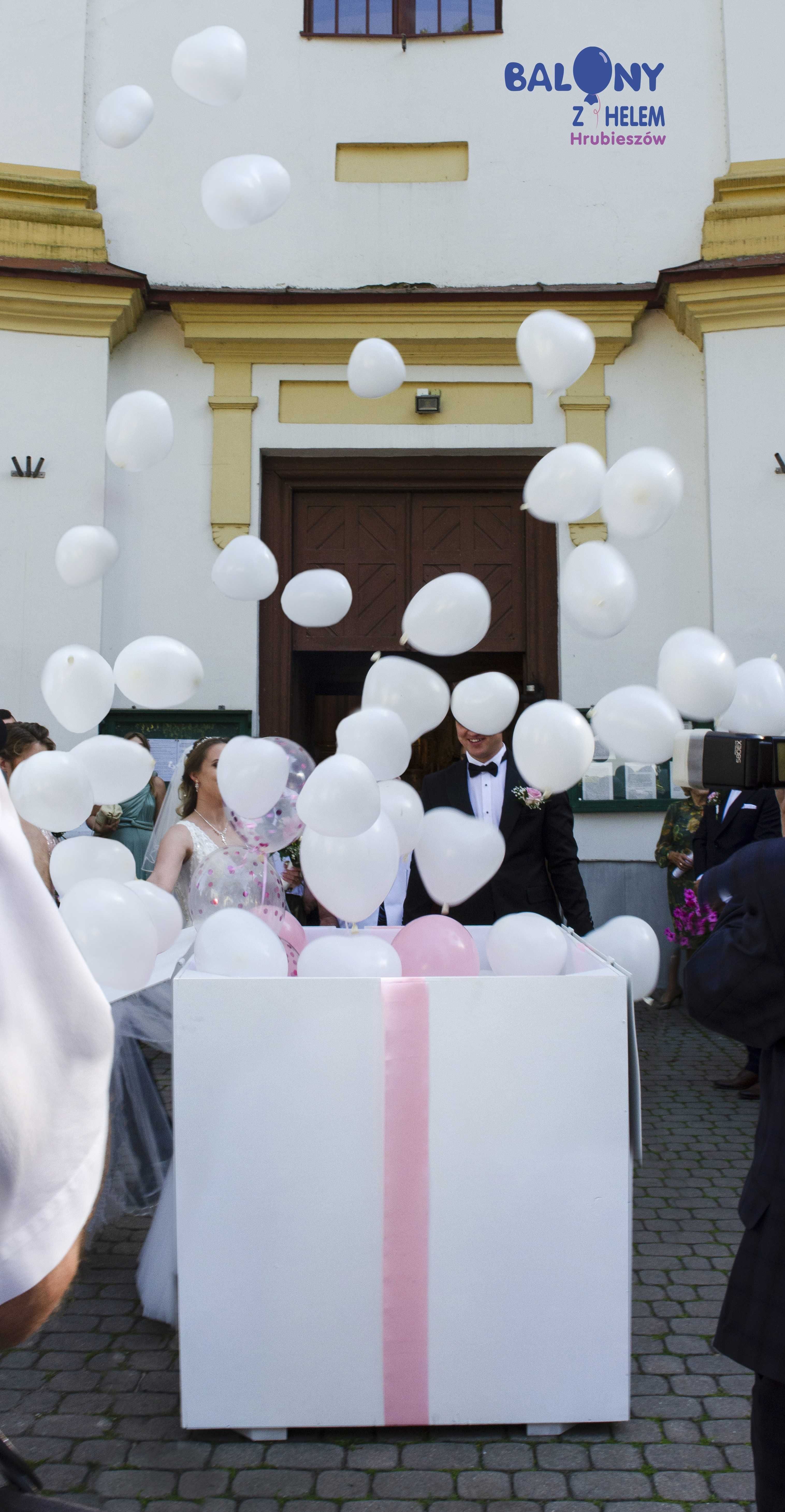 Pudło balonowe - Box balonowy - Wesele Ślub Urodziny Prezent - Balony