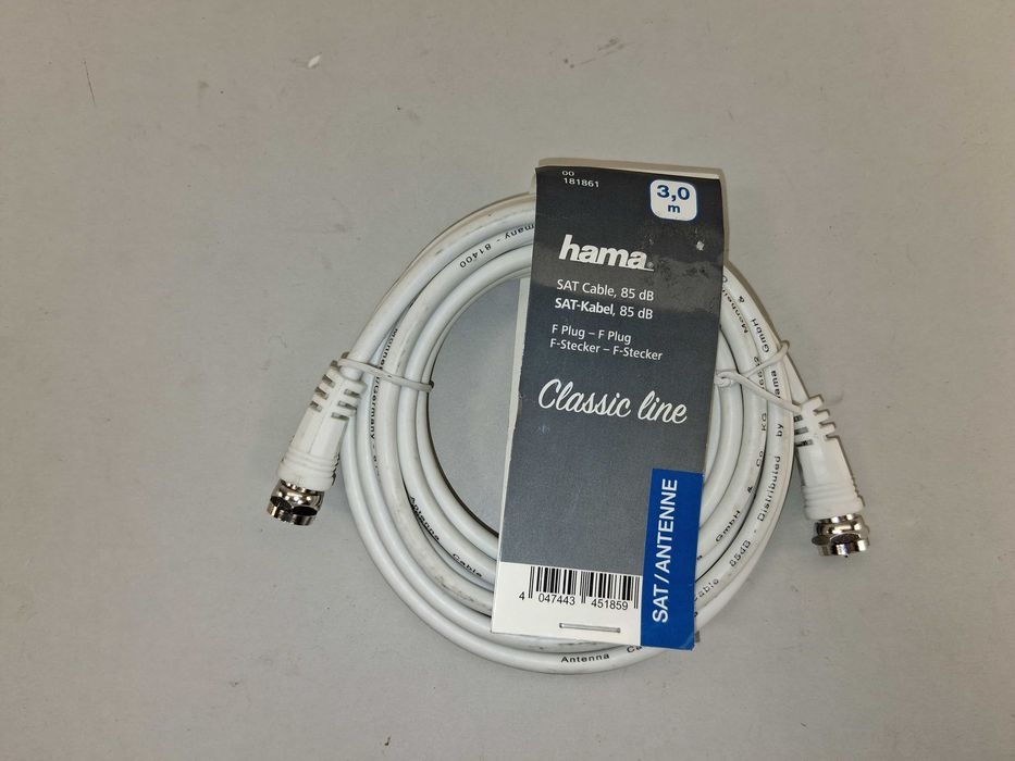 N102 Kabel Antenowy Satelitarny 3m Hama 85db Wtyk F - Wtyk F