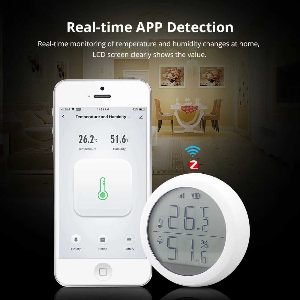 Czujnik temperatury i wilgotnośći LCD ZigBee TUYA SMART LIFE