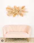 Sofa veludo rosa palido