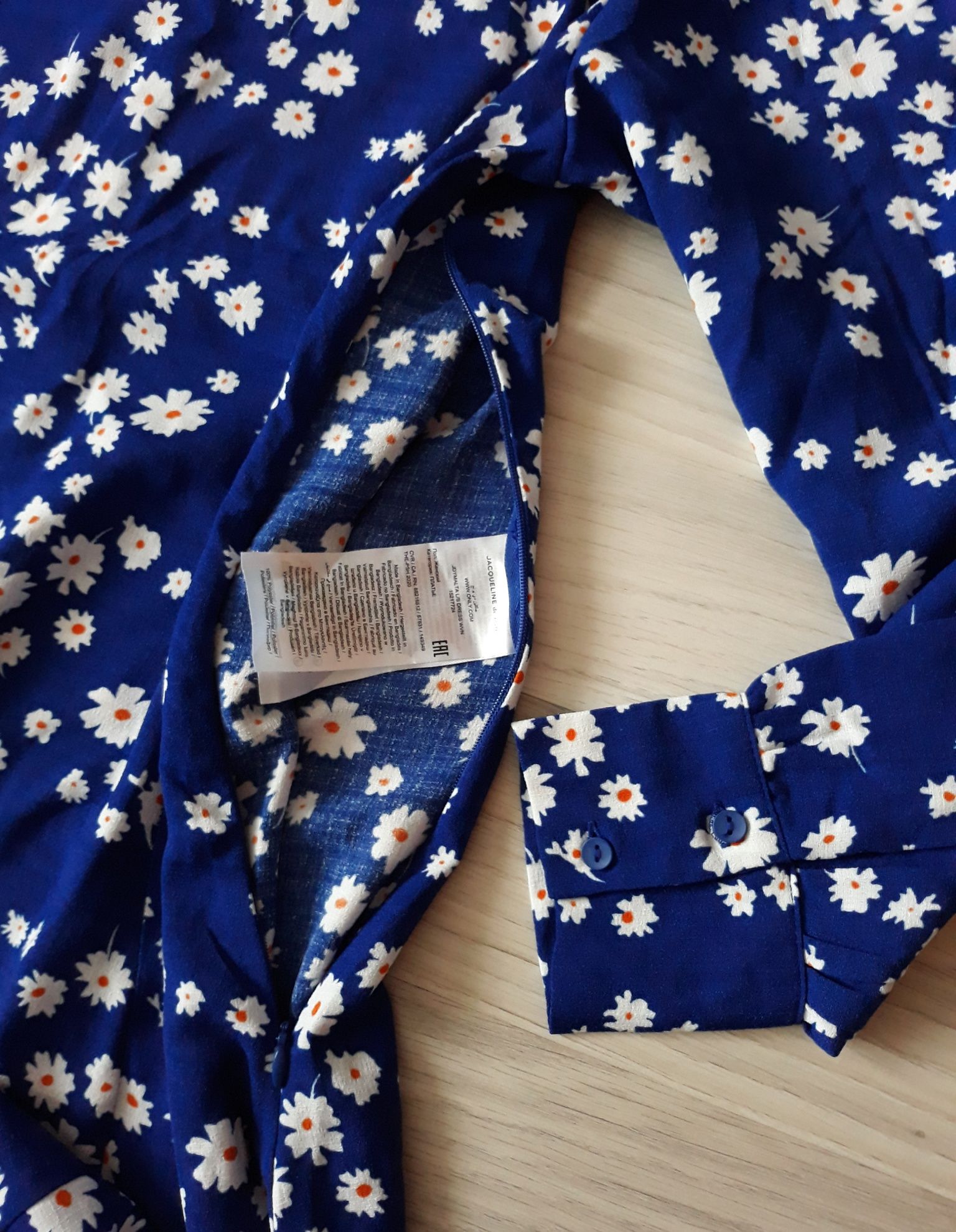 Jacqueline de Yong Sukienka dł.rękaw niebieska w kwiatki 40