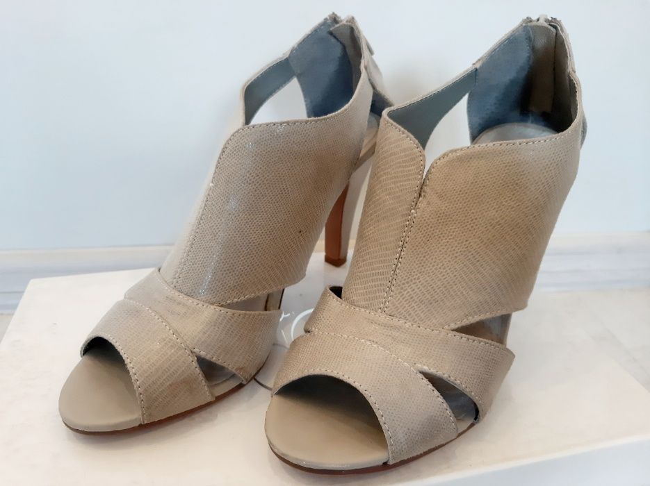 buty, damskie, 39, sandały, szare, skóra