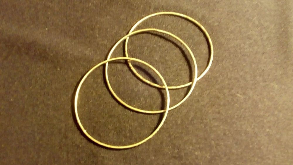 Мельхиорово-радонитовые браслеты, сделанные кольцами. Восточные