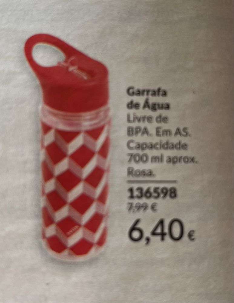 Garrafa de água marca AVON