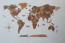 Mapa mundo MADEIRA 3D multicolor - Português ou Inglês