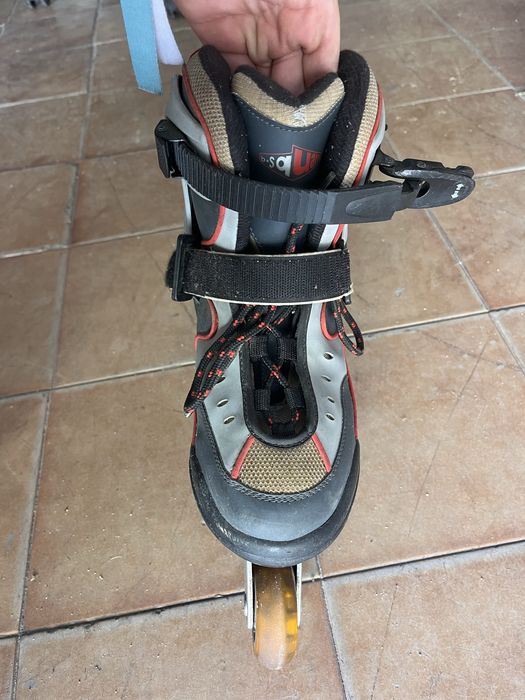 Patins ajustáveis BSquare (tamanho 36–39) e suas porteçoes