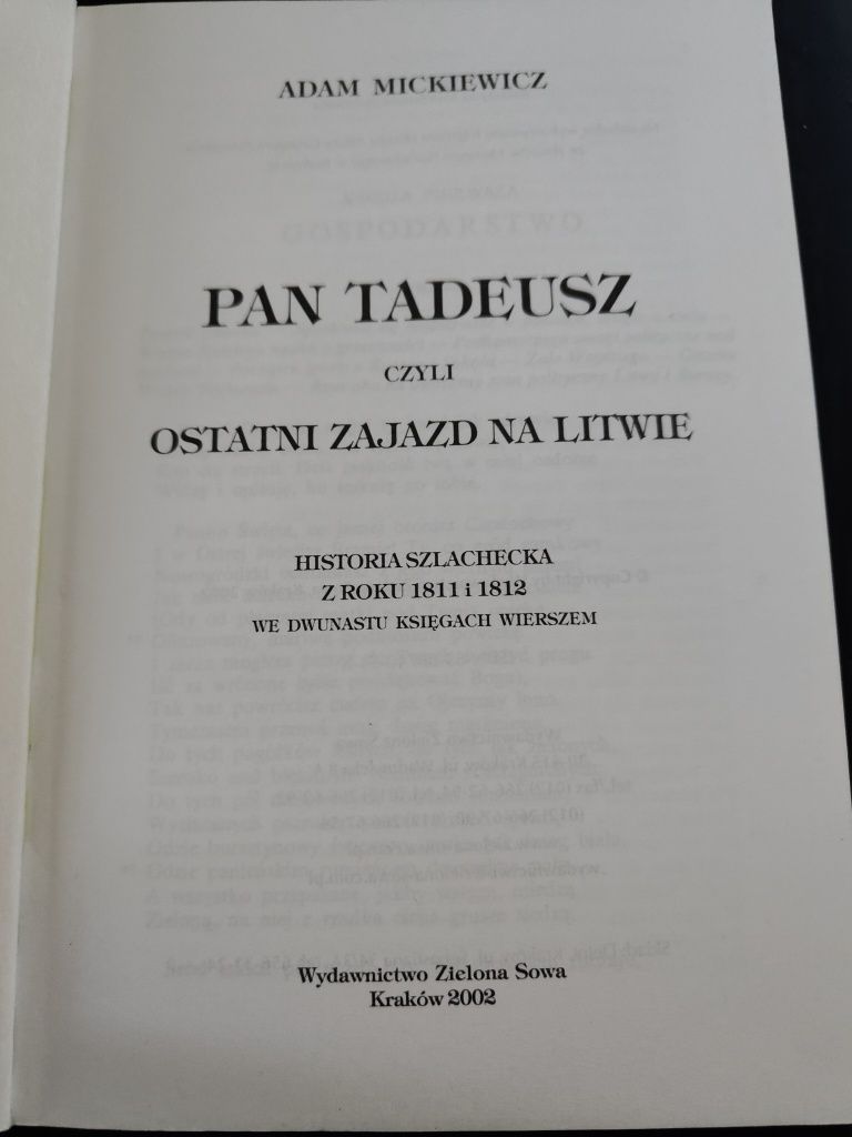 Pan Tadeusz Adam Mickiewicz