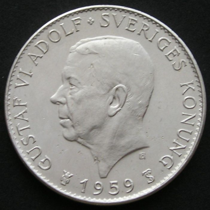 Szwecja 5 koron 1959 - konstytucja - srebro