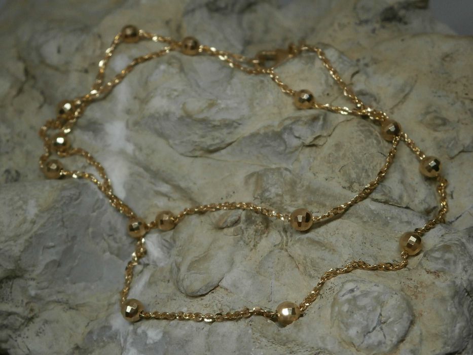 Złoty Łańcuszek z Kulkami 14K-5,47 GR