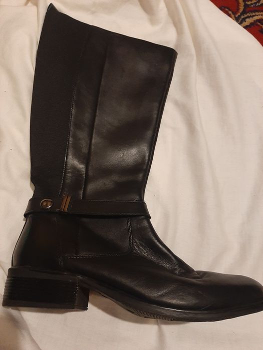 Kozaki damskie długie,  czarne,Sheego