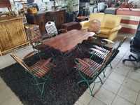 stylowy zestaw ogrodowy tarasowy stół i 6 foteli Vintage