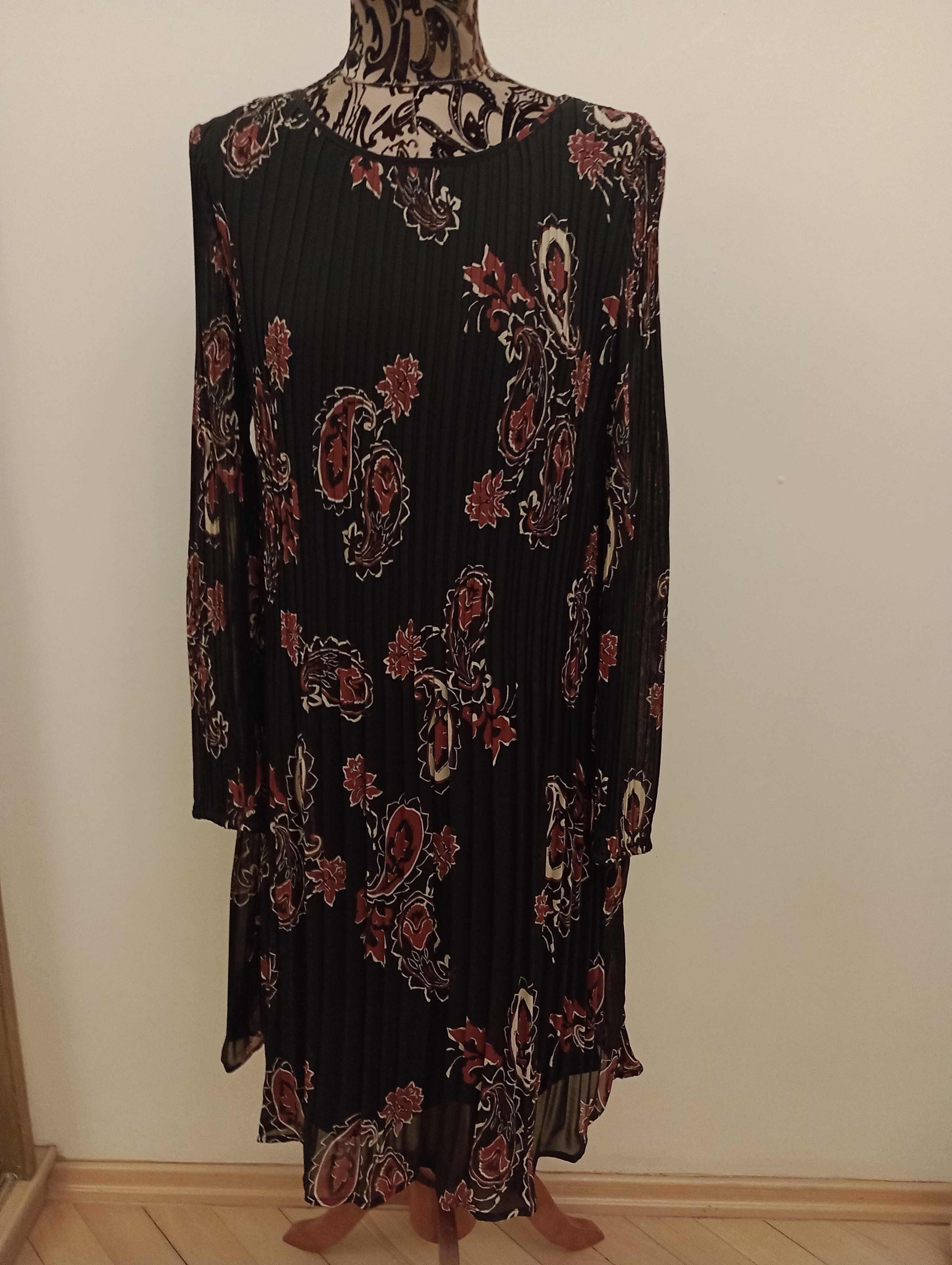 Sukienka TAIFUN - z Salonu GERRY WEBER - czarna z wzorem - Rozm.42