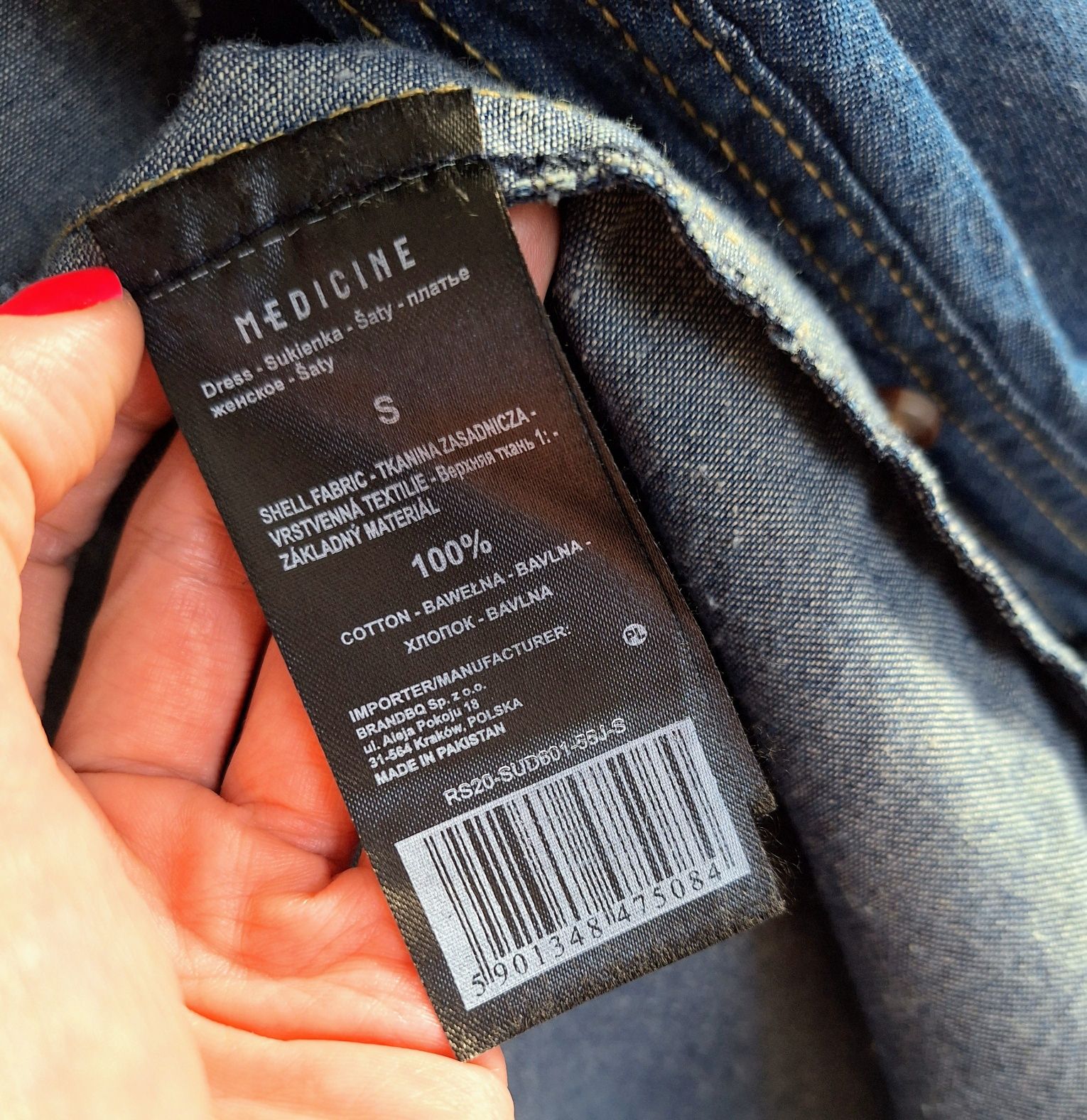 Medicine Denim Dress Dżinsowa Sukienka Jeans Retro Vintage Szmizjerka