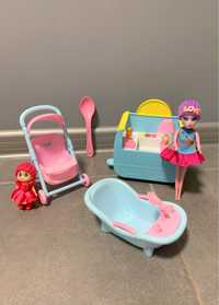 Игровой, детский набор: коляска, куколки, ванночка, машинка-мороженица