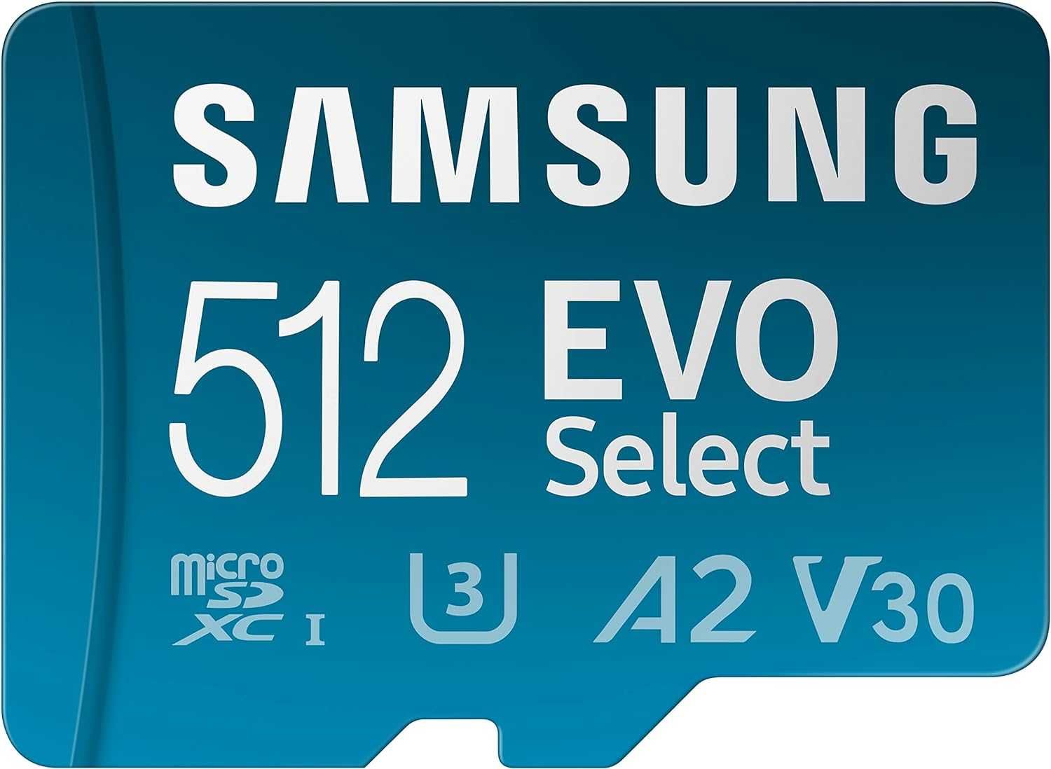Карта памяти Samsung 512 GB microSDXC UHS-I U3 V30 A2 EVO Select. NEW