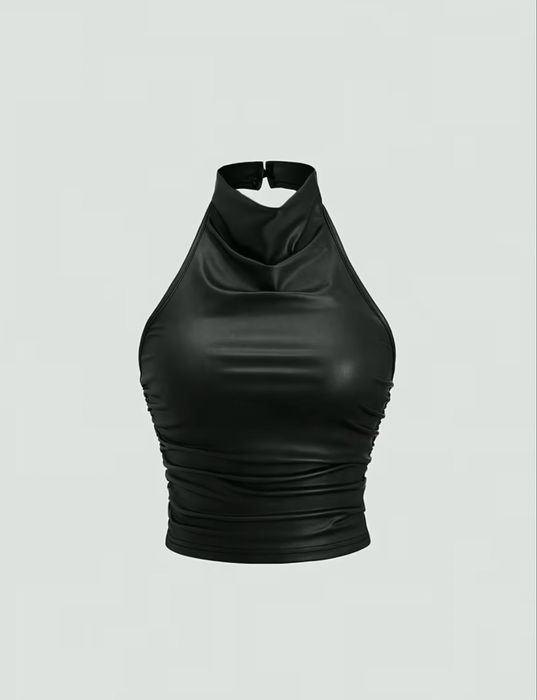 Женский кожаный топ