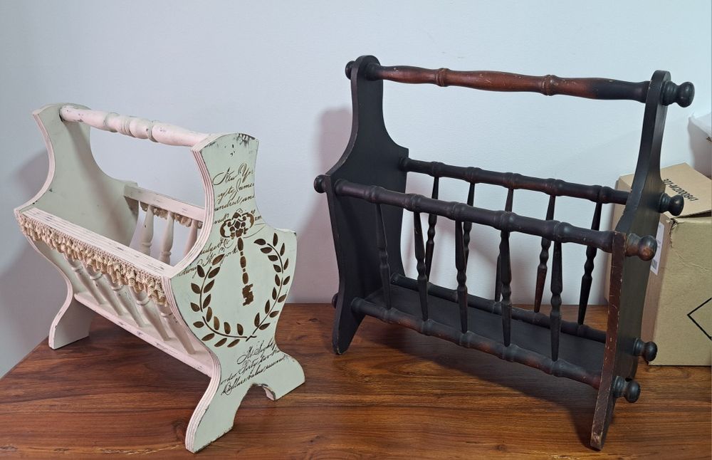 Cesto madeira para revistas