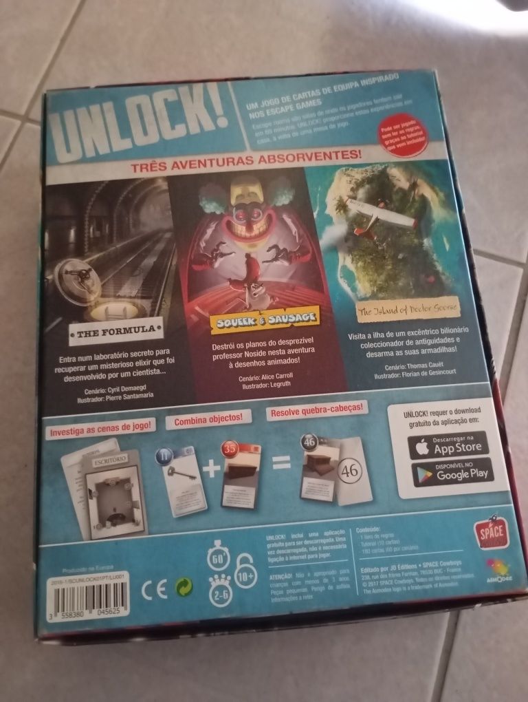 Jogo de tabuleiro unlock escape adventures