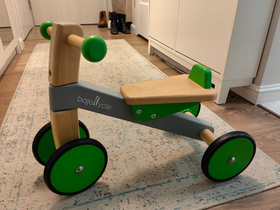 BAJO drewniany rowerek biegowy 4kołowy jeździk Bajocycle