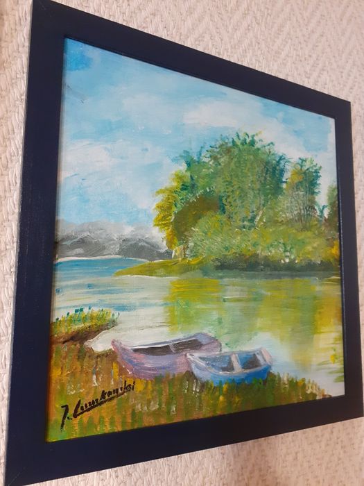 Obraz akrylowy na płótnie, rama sosnowa
